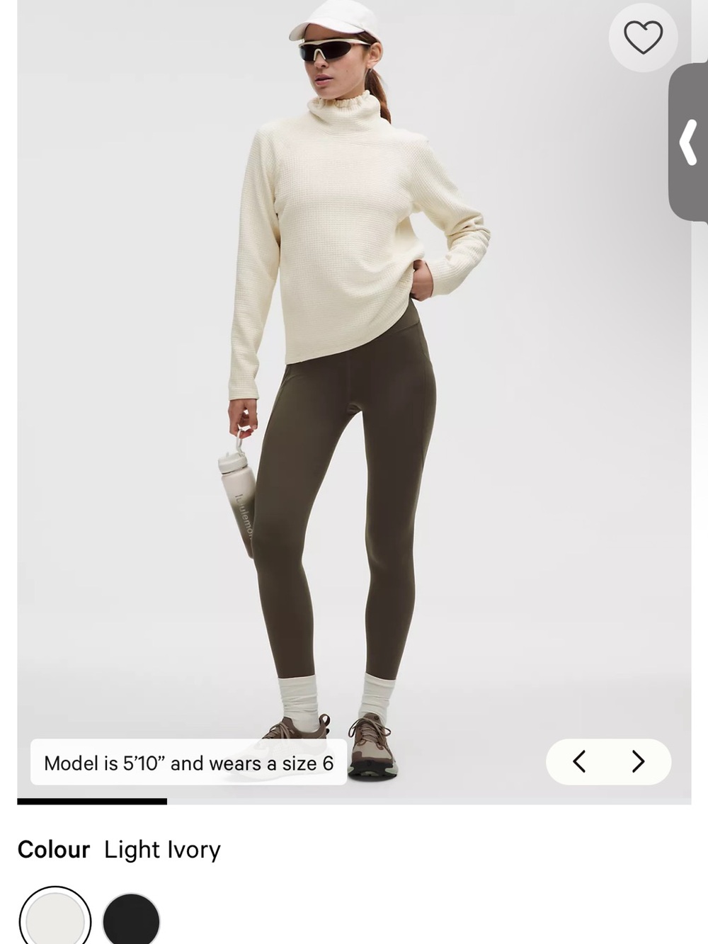 Lululemon Waffle-Knit Funnel-Neck Long-Sleeve Shirt size 6 - Picture 2 of 12